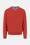 Pull met V-hals - rood