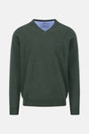 Pull met V-hals - Groen
