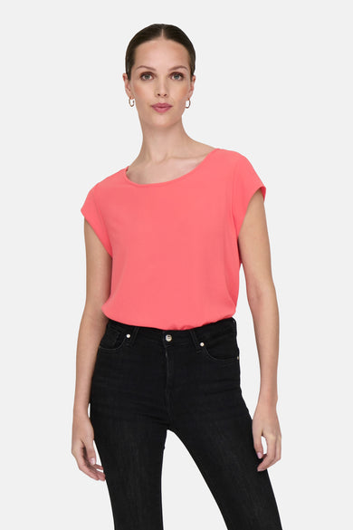 Blouse met korte mouwen - Oranje