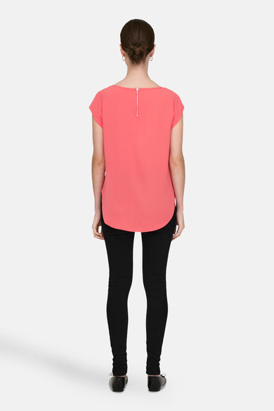 Blouse met korte mouwen - Oranje