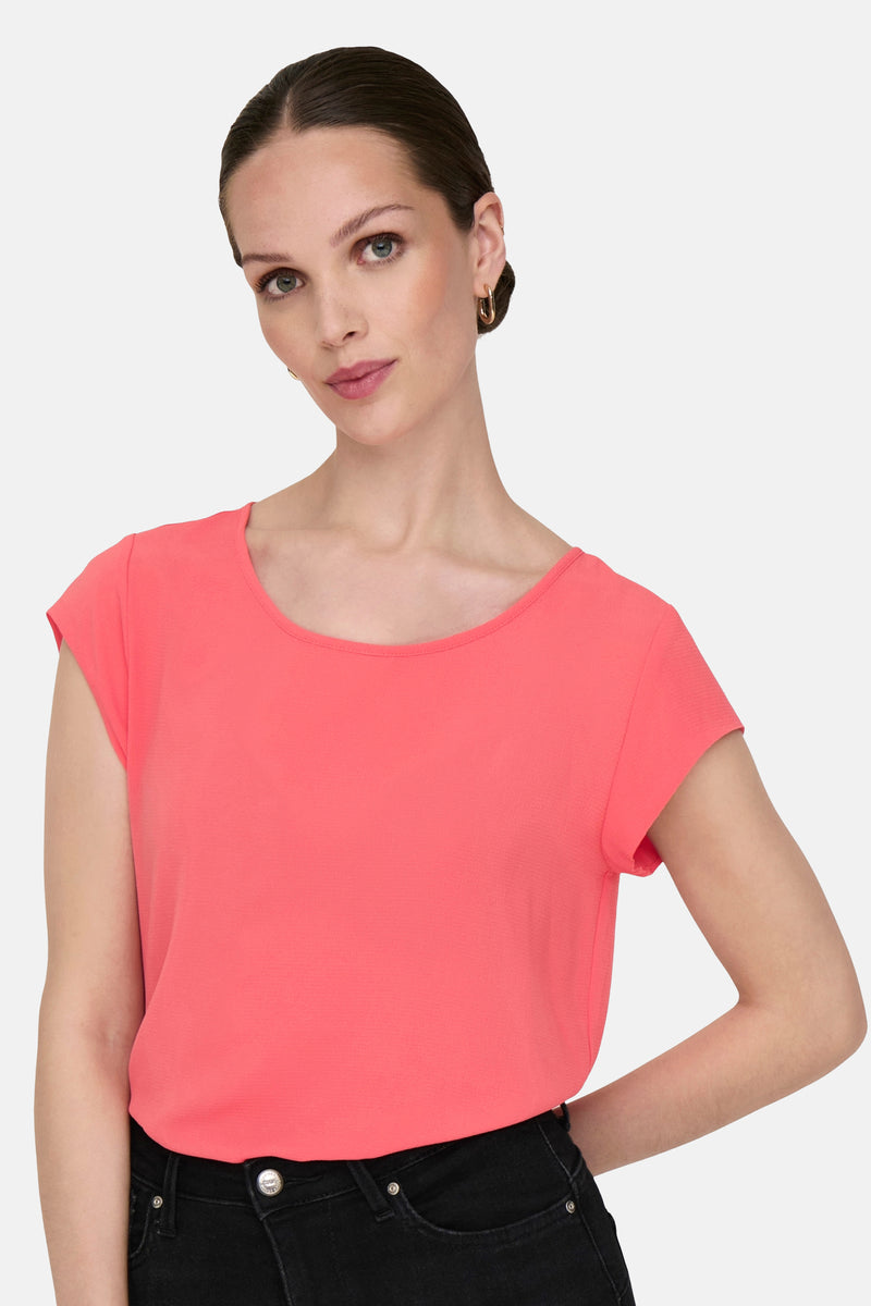 Blouse met korte mouwen - Oranje