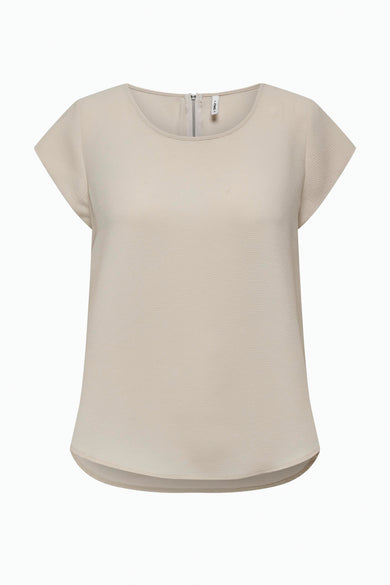 Blouse met korte mouwen - beige