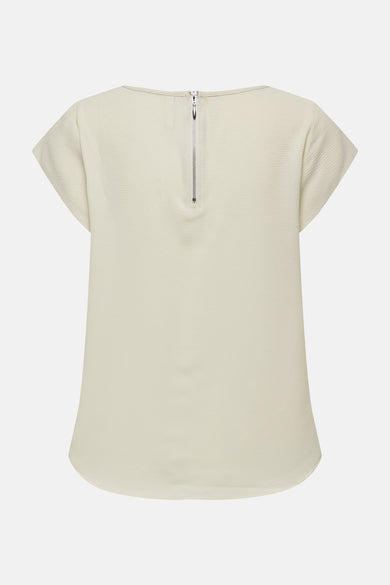 Blouse met korte mouwen - beige