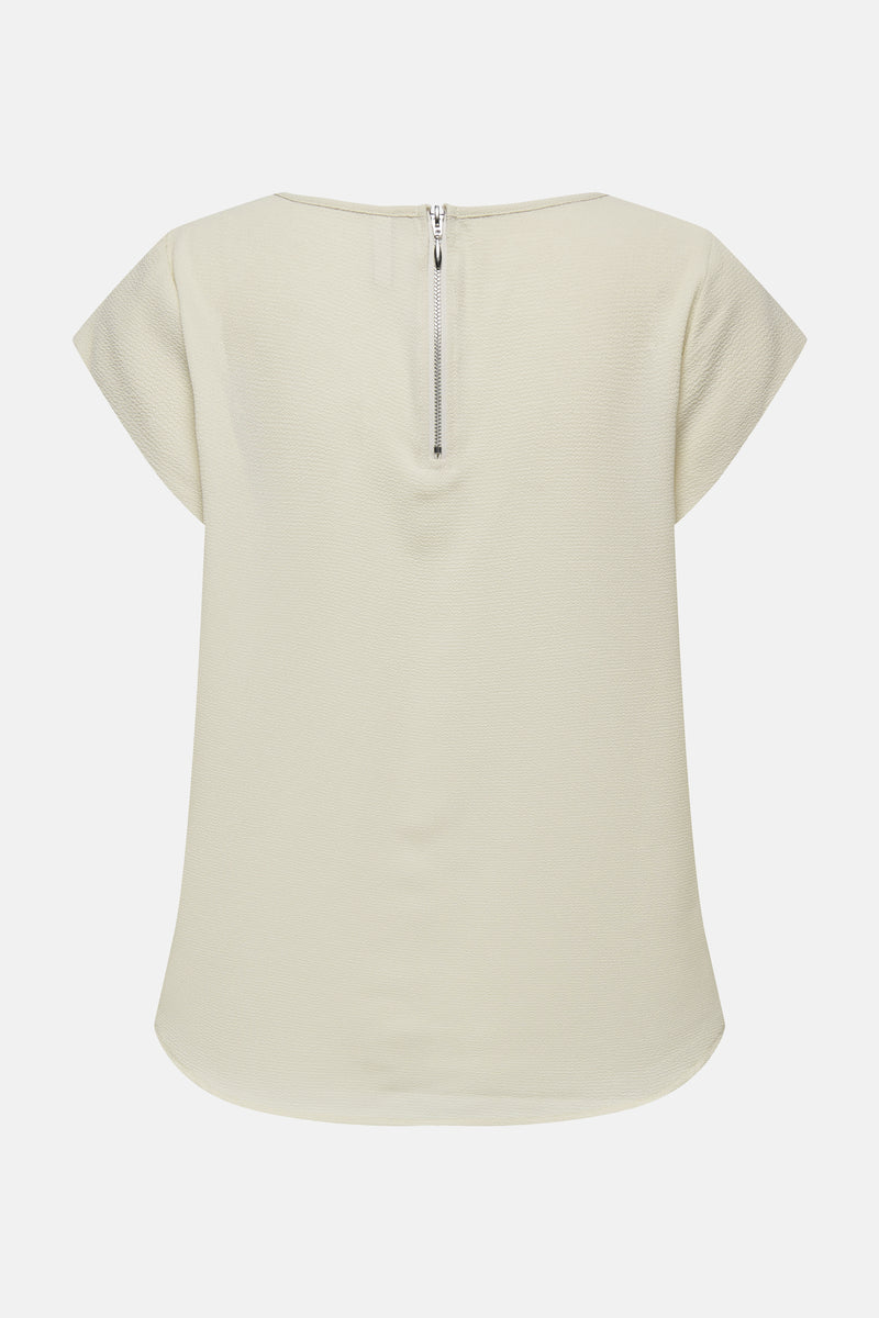 Blouse met korte mouwen - beige