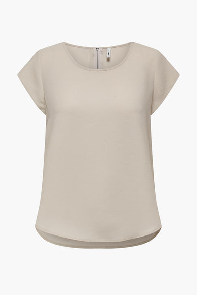 Blouse met korte mouwen - beige