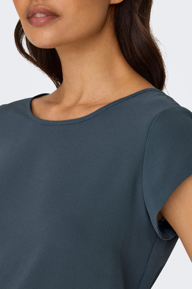 Blouse met korte mouwen - blauw