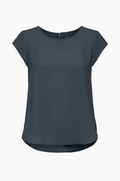 Blouse met korte mouwen - blauw