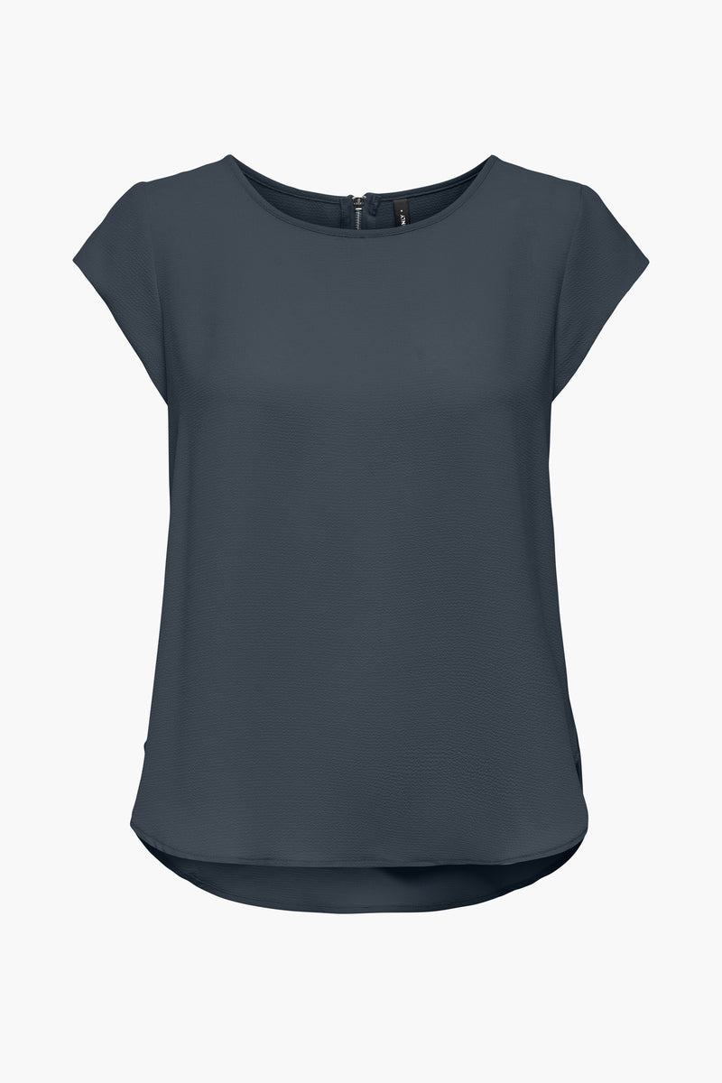 Blouse met korte mouwen - blauw