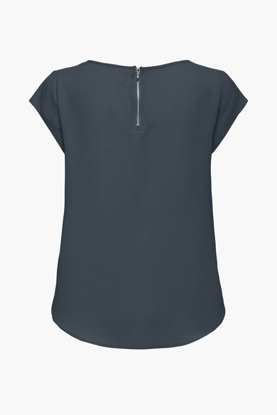 Blouse met korte mouwen - blauw