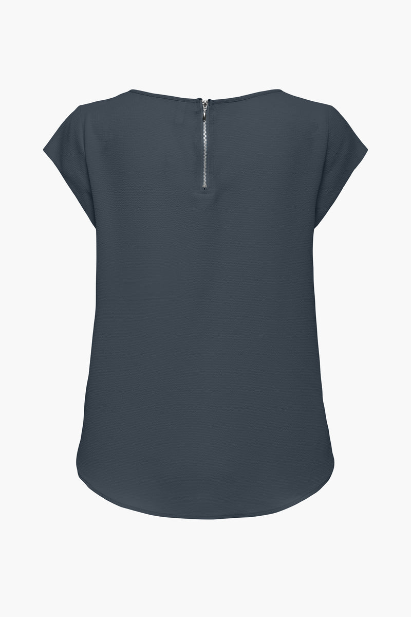 Blouse met korte mouwen - blauw