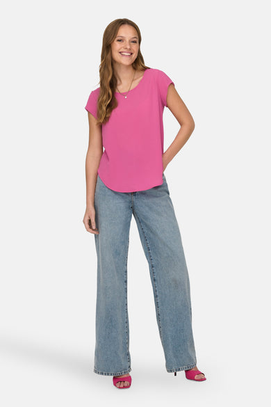 Blouse met korte mouwen - roze