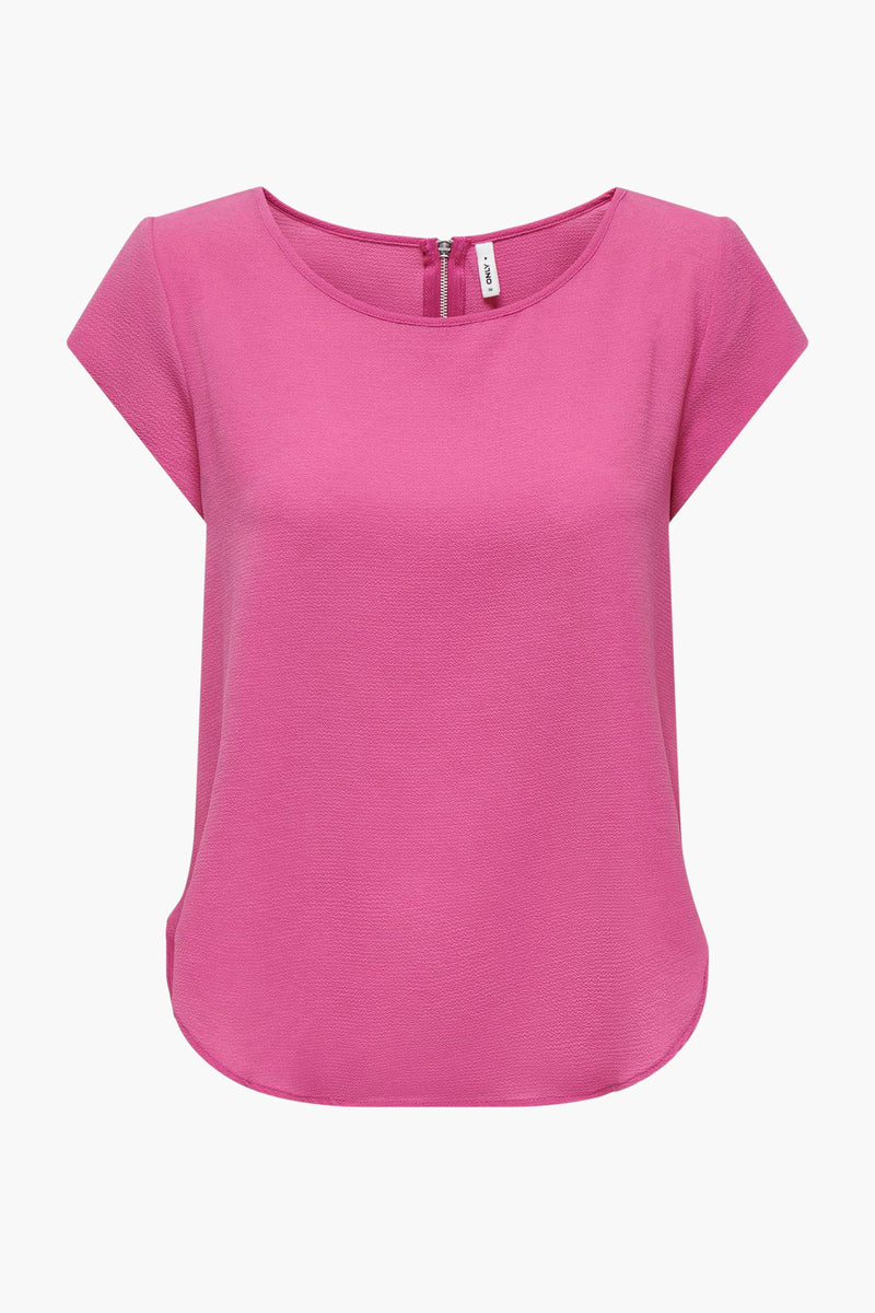Blouse met korte mouwen - roze