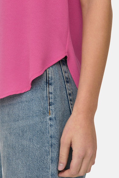 Blouse met korte mouwen - roze