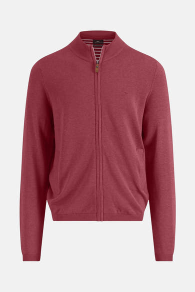 Gilet rose en maille fine de FYNCH-HATTON, avec fermeture éclair et col montant.