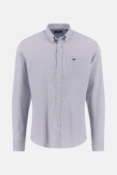 Multikleuren overhemd met lange mouwen van FYNCH-HATTON, met all-over patroon en klassieke pasvorm, achterzijde.