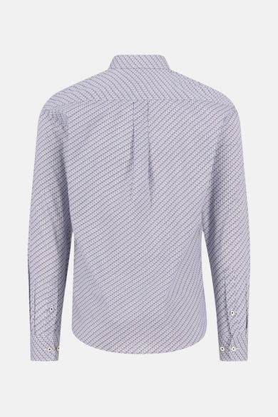 Chemise à manches longues multicolore de FYNCH-HATTON, avec motif all-over et coupe classique, vue de dos.
