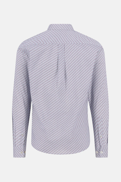 Chemise à manches longues multicolore de FYNCH-HATTON, avec motif all-over et coupe classique, vue de dos.

