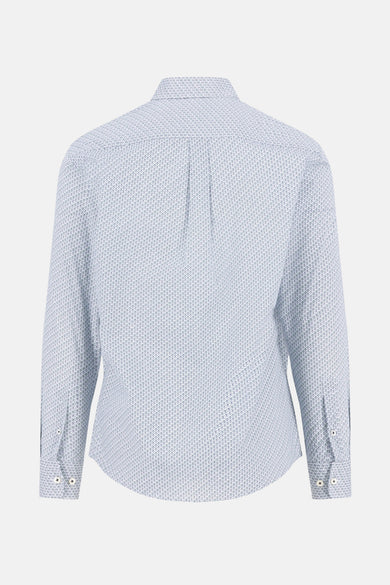 Chemise à manches longues multicolore de FYNCH-HATTON, avec motif sur l'ensemble et coupe classique, vue de dos.

