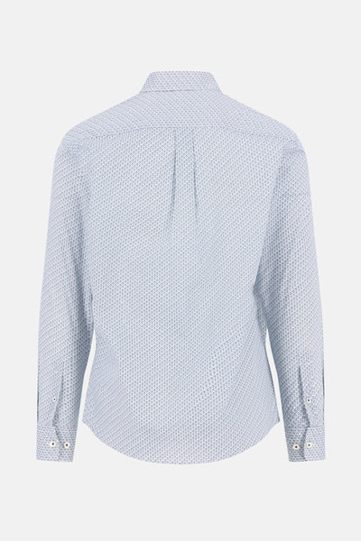 Chemise à manches longues multicolore de FYNCH-HATTON, avec motif sur l'ensemble et coupe classique, vue de dos.
