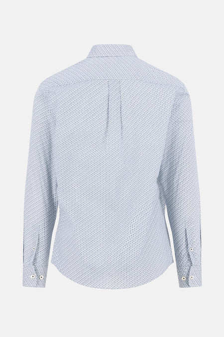 Chemise à manches longues multicolore de FYNCH-HATTON, avec motif sur l'ensemble et coupe classique, vue de dos.
