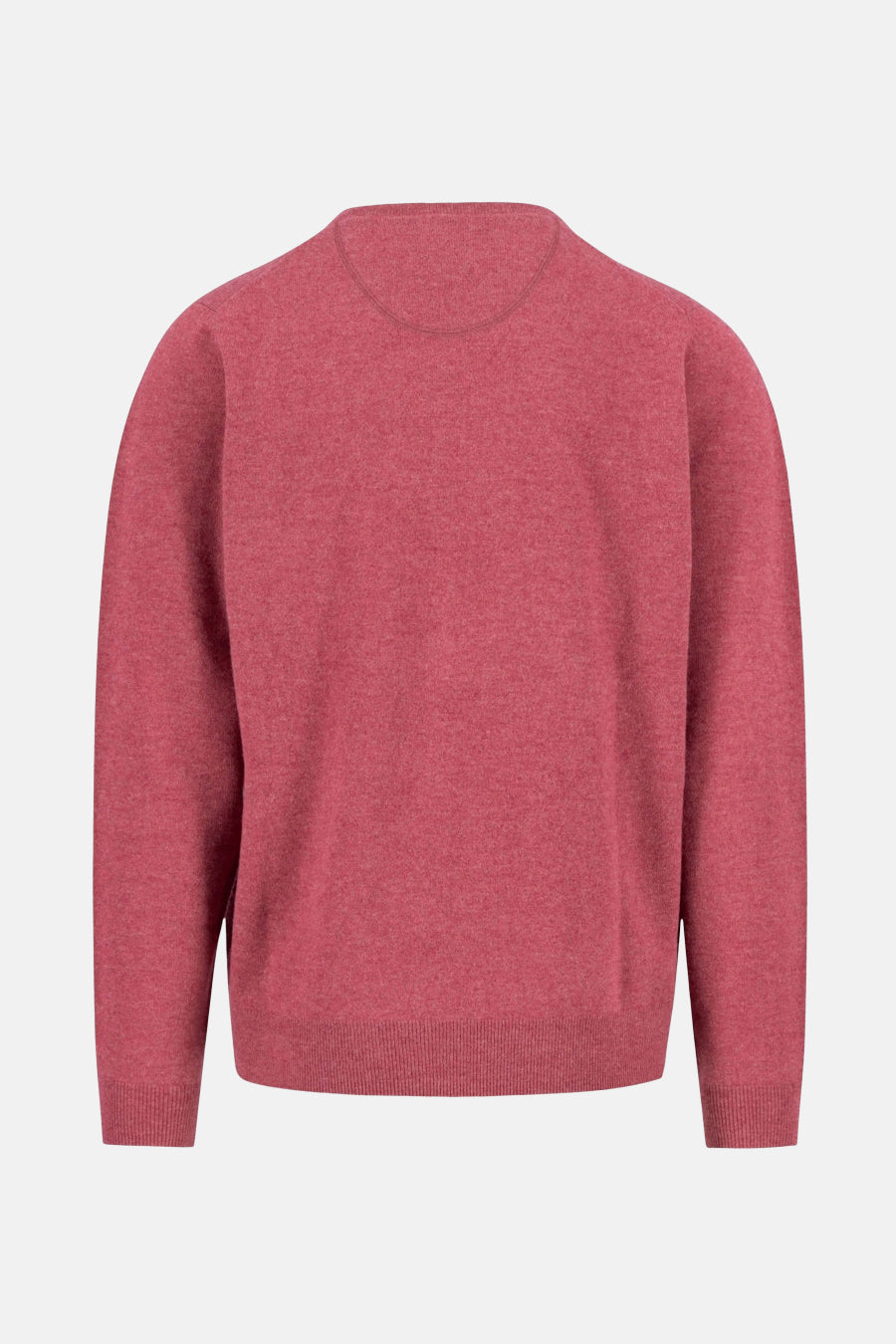 Pull col V rouge de FYNCH-HATTON, en maille fine et unie, vue de dos.

