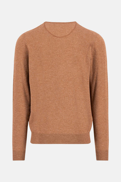 Pull orange à col en V de FYNCH-HATTON, en maille fine et unie.