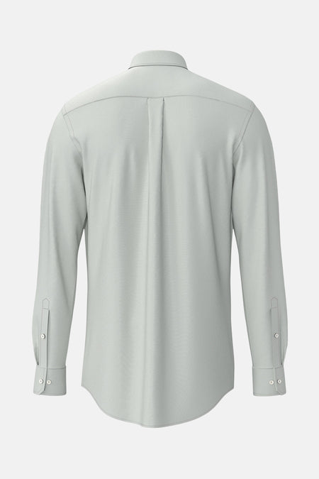 Chemise à manches longues verte de FYNCH-HATTON, vue arrière avec pli creux central et poignets boutonnés.