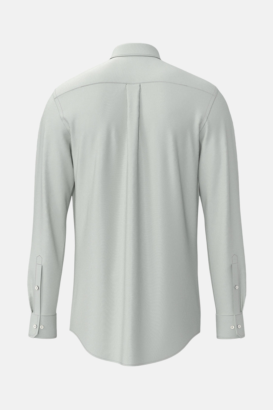 Chemise à manches longues verte de FYNCH-HATTON, vue arrière avec pli creux central et poignets boutonnés.