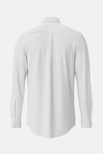 Chemise à manches longues multicolore de FYNCH-HATTON, avec motif à carreaux sur fond blanc, vue de dos.