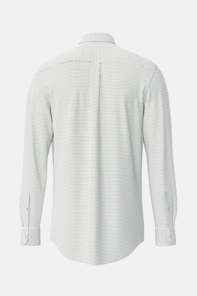 Chemise à manches longues multicolore de FYNCH-HATTON, avec motif à carreaux sur fond blanc, vue de dos.