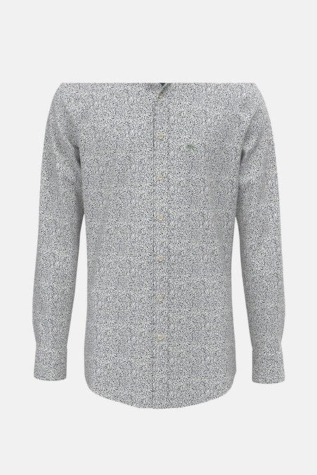 Multikleuren overhemd met lange mouwen van FYNCH-HATTON, met een subtiel all-over patroon, achterzijde.
