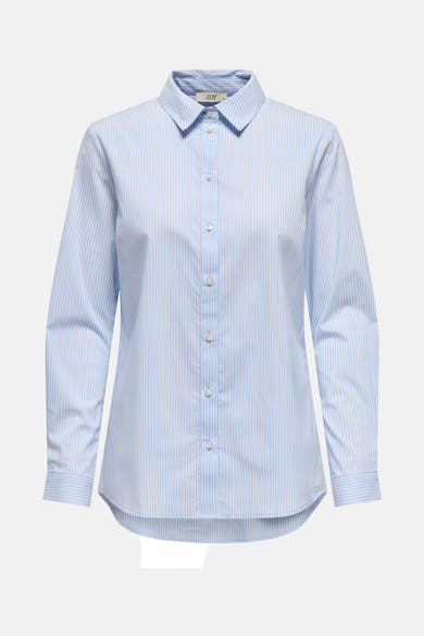 Blauw gestreept overhemd met lange mouwen van JDY, met een klassieke pasvorm en knoopsluiting.