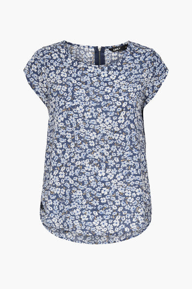 Blouse met korte mouwen - blauw