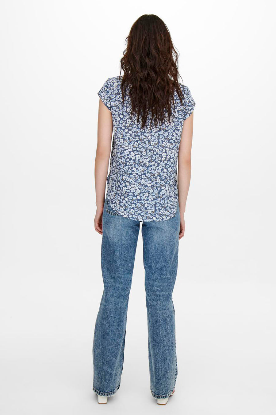 Blouse met korte mouwen - blauw