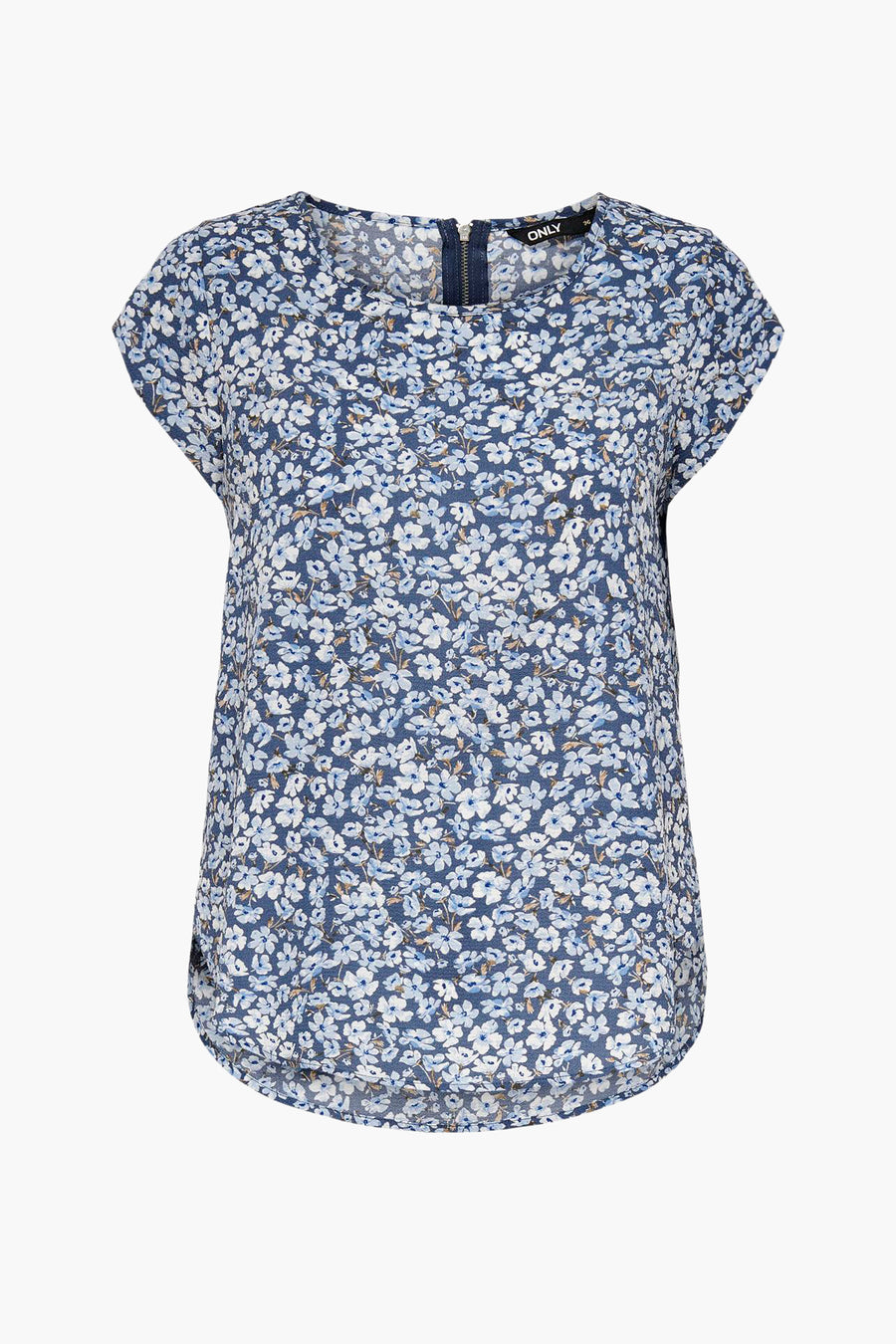Blouse met korte mouwen - blauw