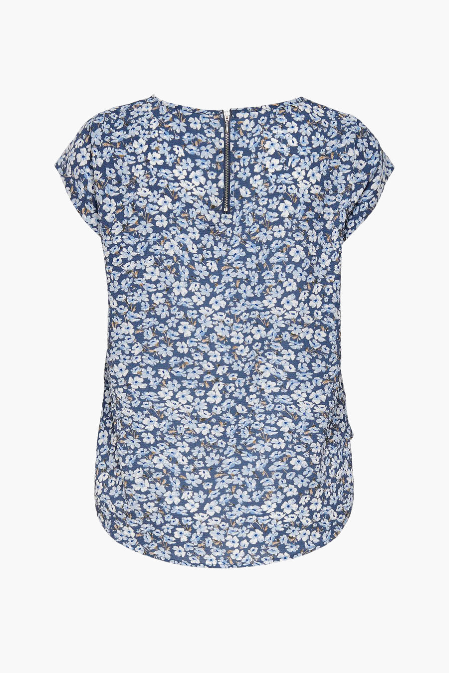 Blouse met korte mouwen - blauw