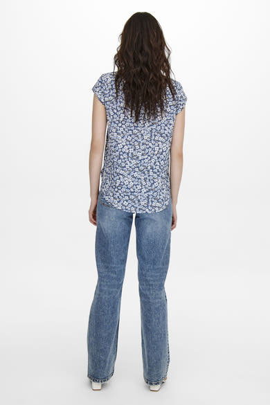 Blouse met korte mouwen - blauw