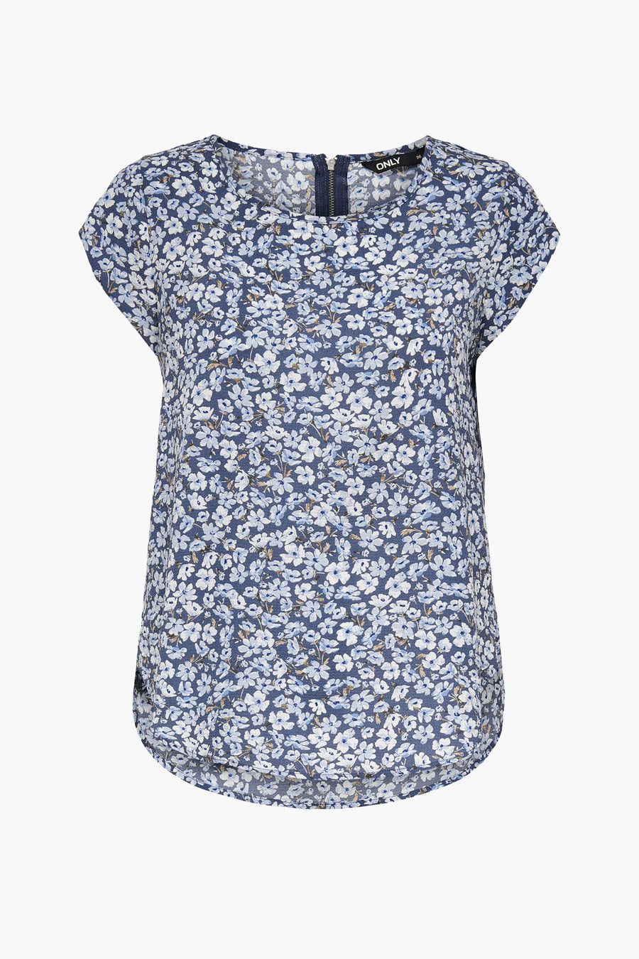 Blouse met korte mouwen - blauw