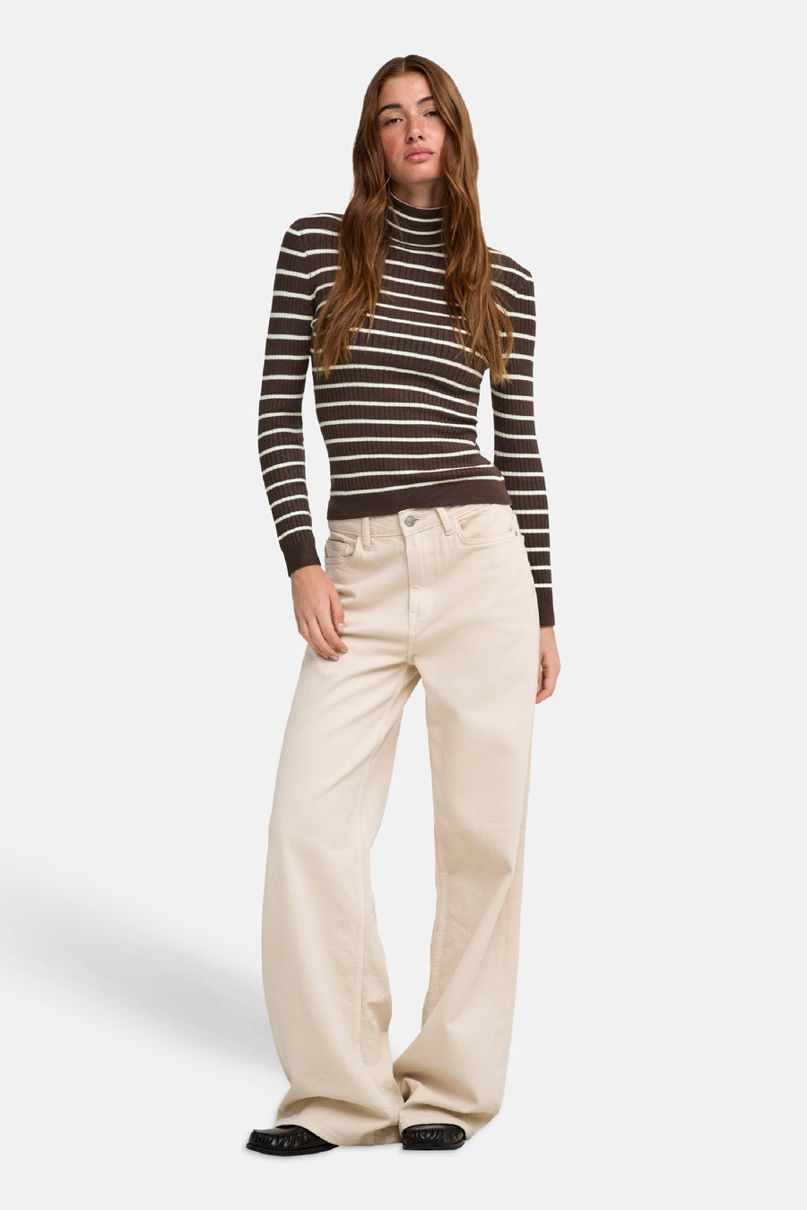 Pull col montant brun - ONLY®