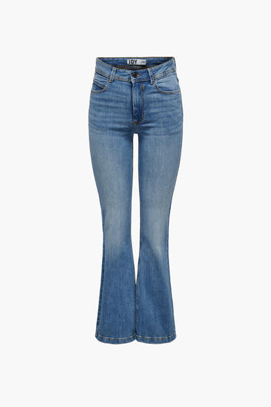 JDY blauwe flared jeans, slim fit met subtiele flare.