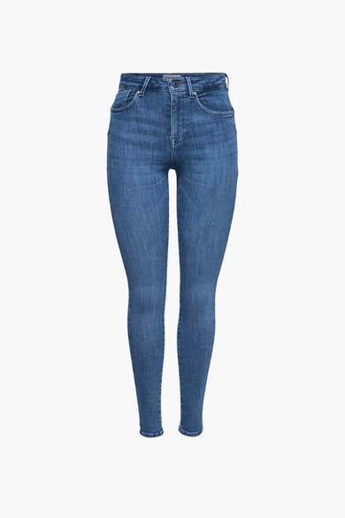 Blauwe skinny jeans van ONLY, klassieke aansluitende pasvorm, met voor- en achterzakken.
