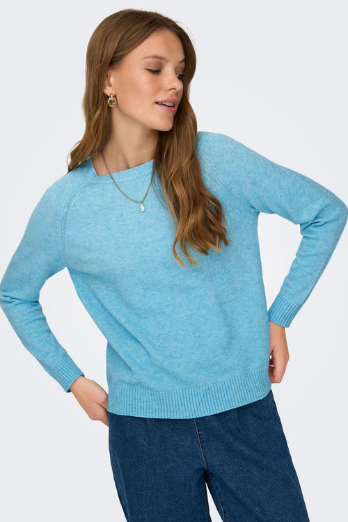 Pull col rond Bleu - ONLY®