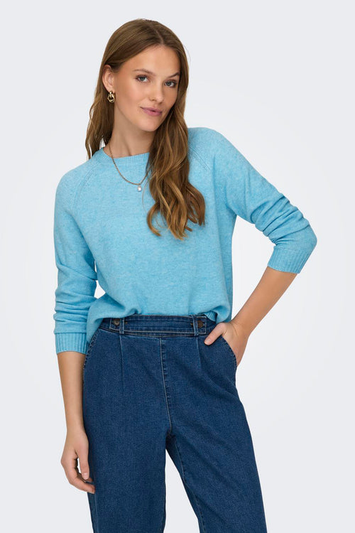 Pull col rond Bleu - ONLY®