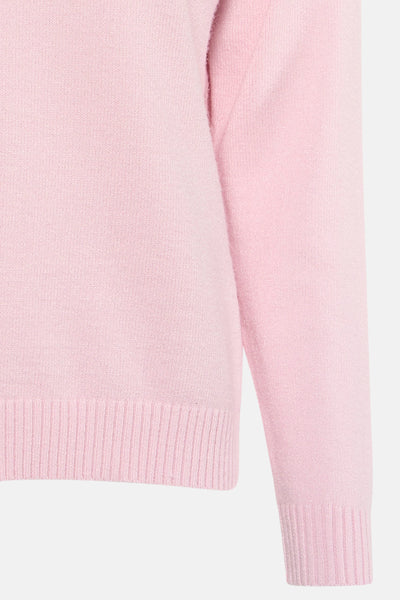 Pull à col rond rose de ONLY®, en tricot côtelé et maille douce.