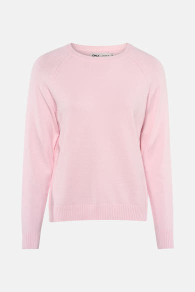 Pull rose à col rond de ONLY, en maille fine.