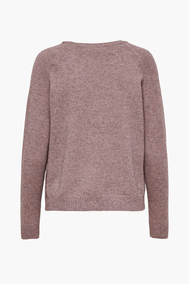 Pull à col rond rose de ONLY, en maille fine texturée, coupe classique.