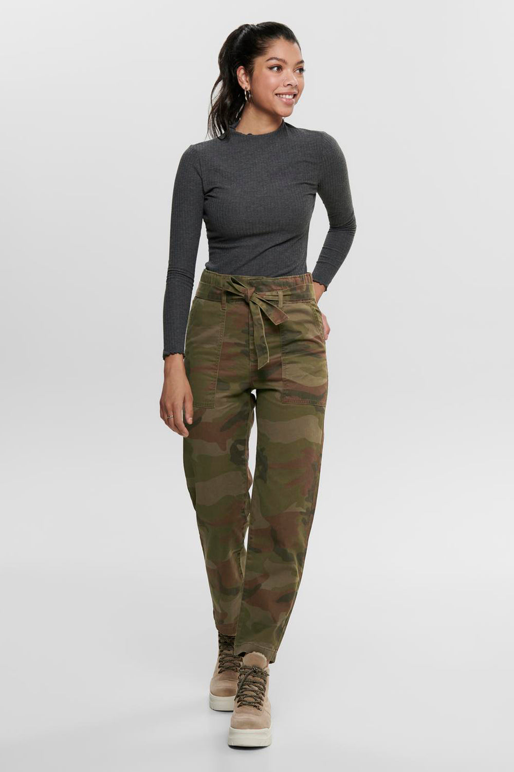 Pull col rond Gris - ONLY®