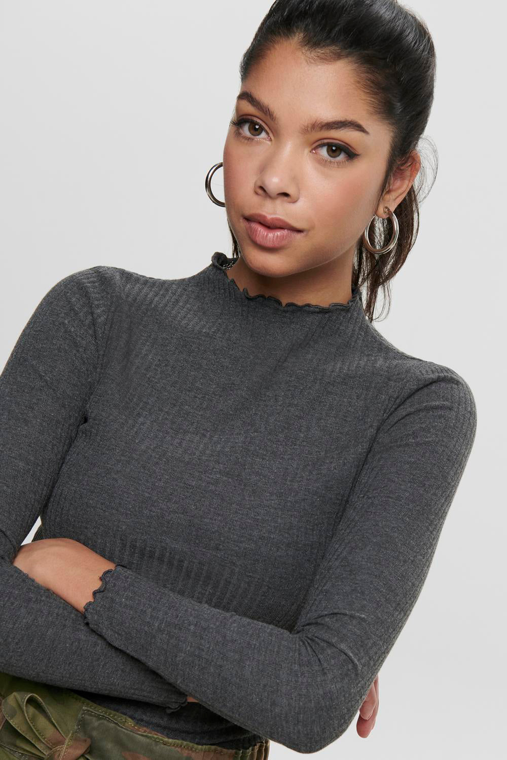 Pull col rond Gris - ONLY®