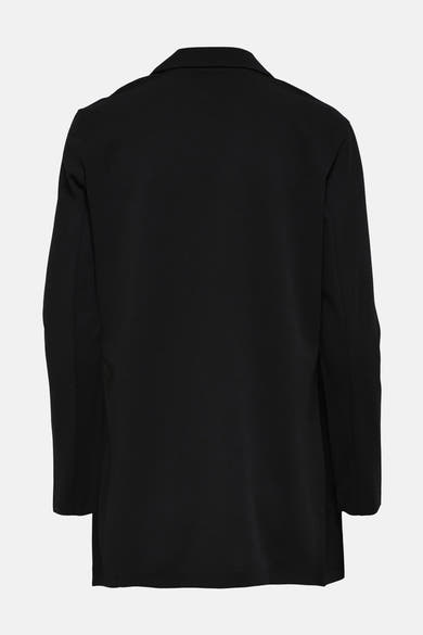 Zwarte blazer van JDY, achterkant tonend met een gekartelde reverskraag en lange mouwen.
