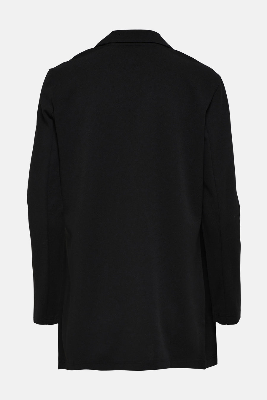 Zwarte blazer van JDY, achterkant tonend met een gekartelde reverskraag en lange mouwen.